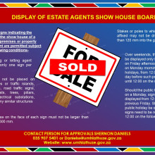 DISPLAY OF ESTATE AGENTS SHOW HOUSE BOARDS